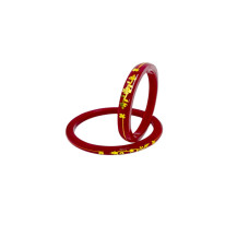 Classic Red Bangles with Golden Floral Detailing