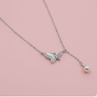 Silver Butterfly Pendant Chain