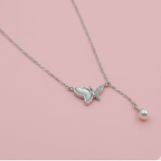 Silver Butterfly Pendant Chain