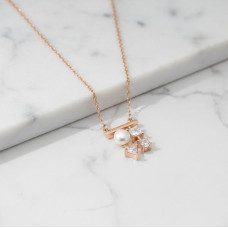 Rose Gold Pearl Geometry Chain