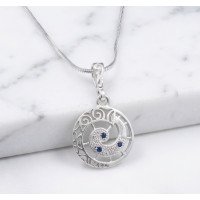 Azure Orbit Sterling Silver Pendant Chain