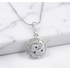 Azure Orbit Sterling Silver Pendant Chain