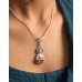 Moonlight Spiral Blue Stone Pendant with Chain