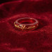 Red Resin Ring with Gold Floral Motif