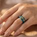 Blue Lotus Gold-Embedded Ring