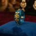 Blue Resin Gold Accent Ring