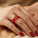 Gold Detail Red Resin Statement Ring