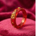 Gold Detail Red Resin Statement Ring