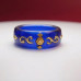 Blue Resin Gold Accent Ring