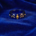 Blue Resin Gold Accent Ring