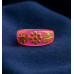 Crimson Bloom Enamel Ring