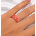 Crimson Bloom Enamel Ring