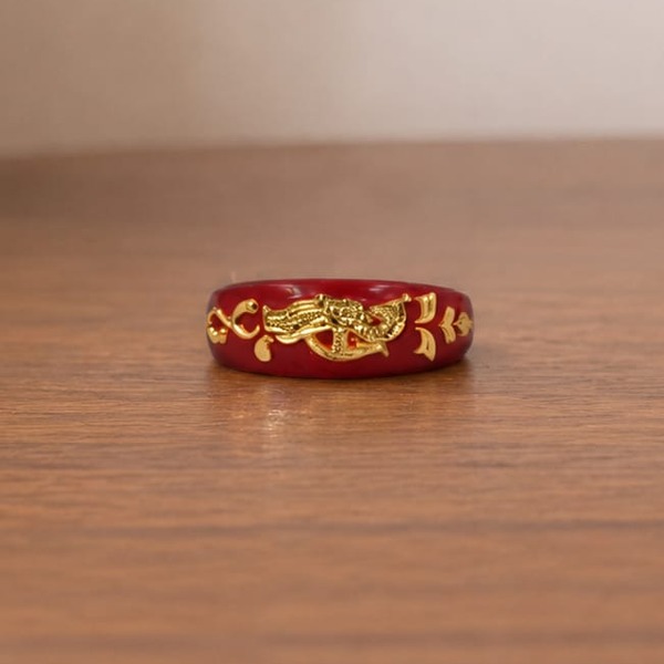 Scarlet Gold Croc Kada