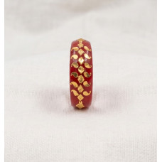 Crimson Blossom Enamel Ring