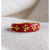 Crimson Ember Goldleaf Ring