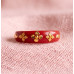Crimson Ember Goldleaf Ring