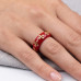Crimson Heart Bloom Ring