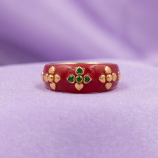 Crimson Heart Bloom Ring