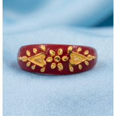 Ruby Enamel Floral Charm Band