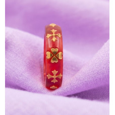 Scarlet Petal Gold Ring