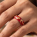 Regal Enamel Heart Ring