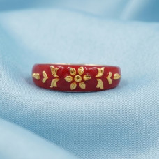 Golden Petal Ruby Ring