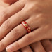 Golden Petal Ruby Ring