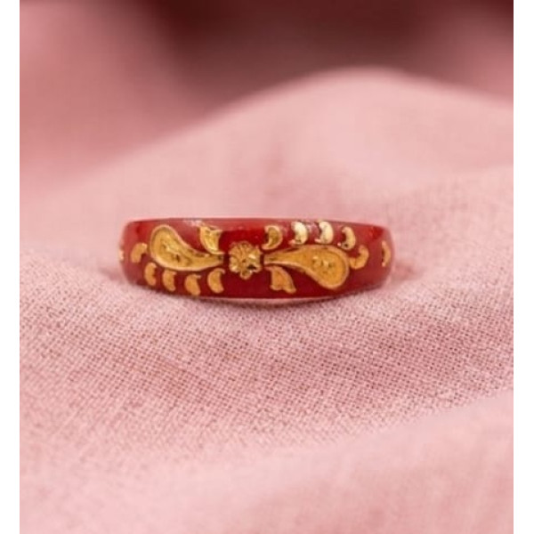 Cherry Fleur Enamel Ring