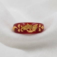 Phoenix Blessing Red Jade Ring