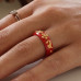 Imperial Red Phoenix Charm Ring