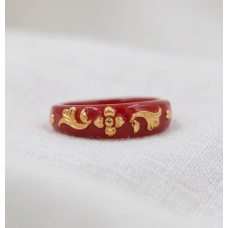 Imperial Red Phoenix Charm Ring