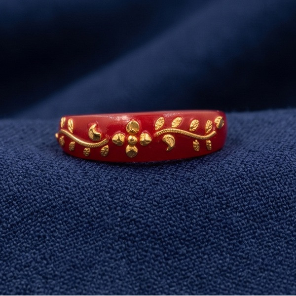 Crimson Luck Gold Phoenix Ring