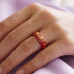 Crimson Fortune Pattern Ring