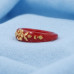 Elegant Red Mosaic Gold Ring