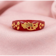 Scarlet Songbird Enamel Band