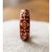 Red Enamel Floral Gold Ring
