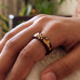Ruby Floral Charm Ring