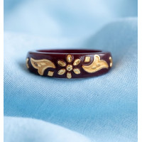 Ruby Floral Charm Ring