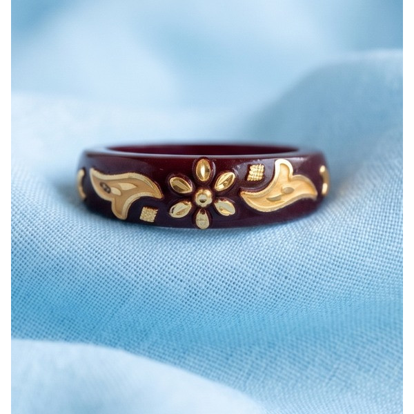 Ruby Floral Charm Ring