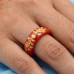 Crimson Bloom Adjustable Ring