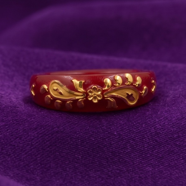 Crimson Bloom Adjustable Ring