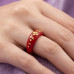 Golden Petal Red Ring