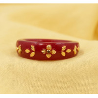 Golden Petal Red Ring