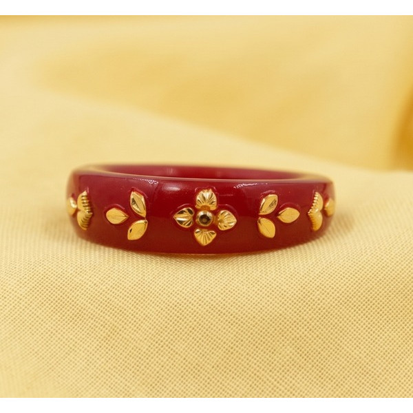 Golden Petal Red Ring