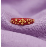 Ruby Blossom Floral Ring
