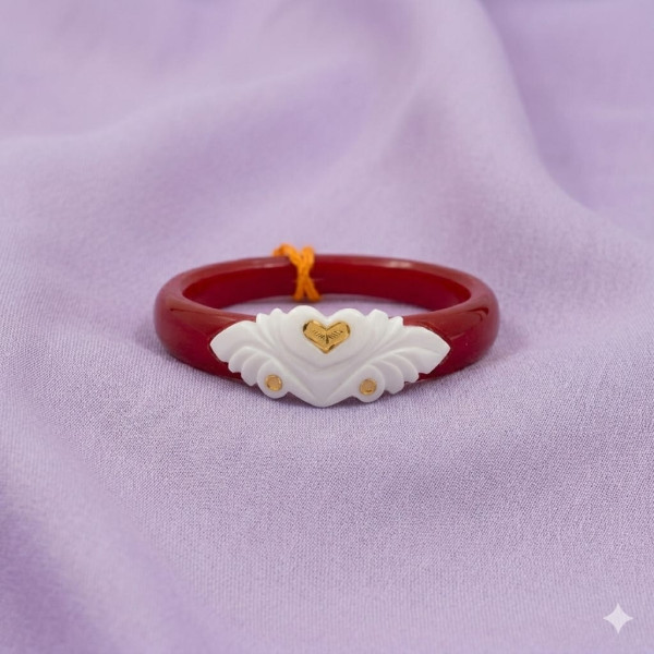 Ruby Elegance Gold Motif Kada