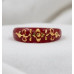 Red Enamel Floral Gold Ring