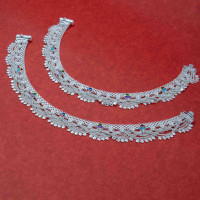 Royal Peacock Silver Payal