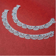 Royal Peacock Silver Payal