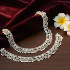 Royal Peacock Silver Payal